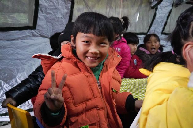 Cina: Gansu, attività per bambini in un rifugio di Jishishan (2)