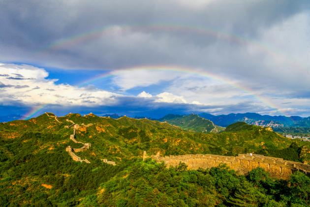 Cina: veduta aerea della Grande Muraglia nello Hebei (1)