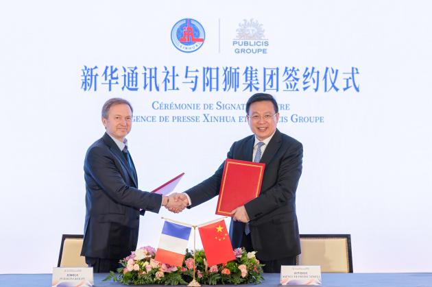 Cina-Francia: presidente Xinhua Fu Hua firma MoU con Publicis Groupe