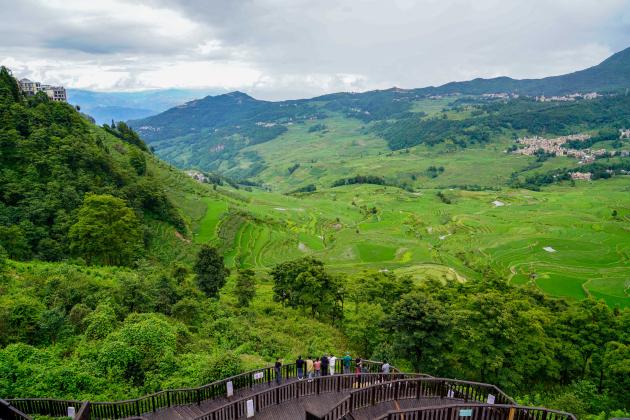Cina: panorama di terrazzamenti Hani nello Yunnan (1)