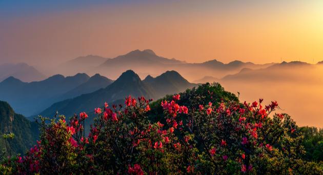 Cina: Henan, veduta della montagna Huangmaojian