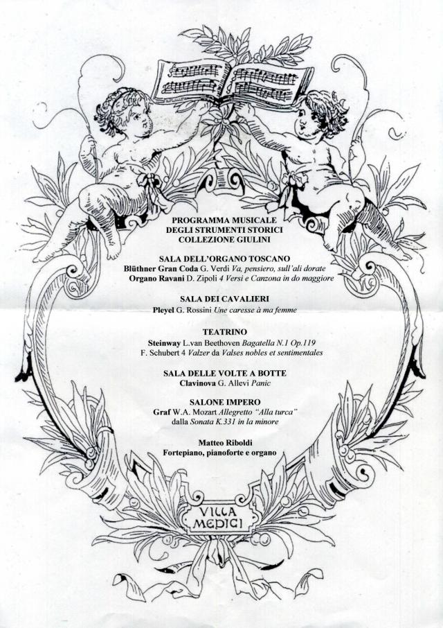Locandina della visita agli strumenti della collezione Giulini.