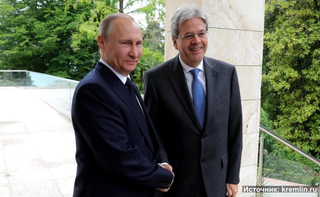 Gentiloni e vladimir Putin