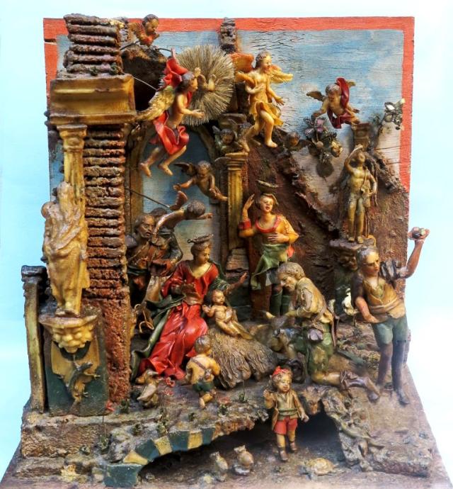 Giovanni Rosselli, &ldquo;Adorazione dei pastori&rdquo;, cere colorate, realizzata in Sicilia nella prima met&agrave; XVIII secolo.