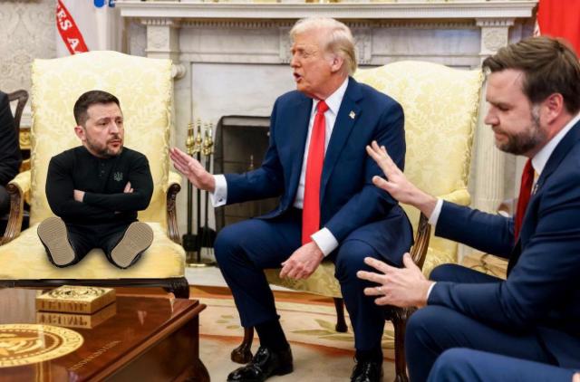 Zelensky-bambino, Trump e JD Vance