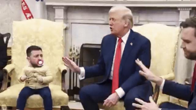 Zelensky bambino nello Studio Ovale con Trump e JD Vance