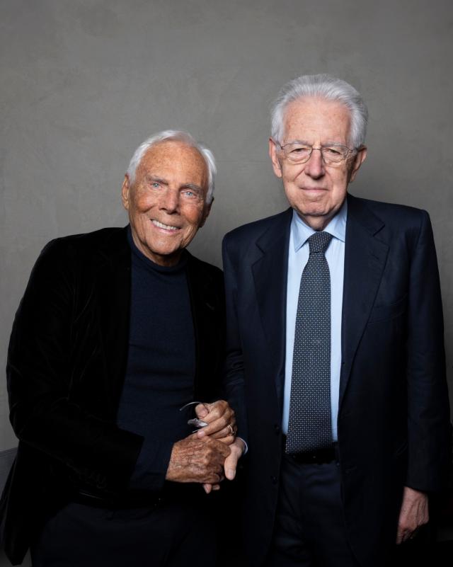 Giorgio Armani and Mario Monti