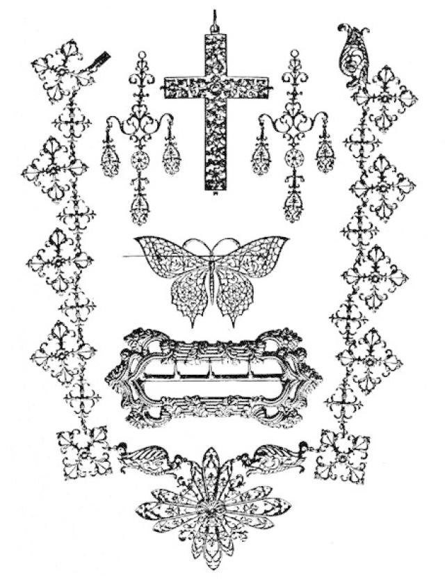 Sim&eacute;on Pierre Devaranne.Elementi di gioielleria. da Cast Iron from Central Europe 1800-1850, New York 1994