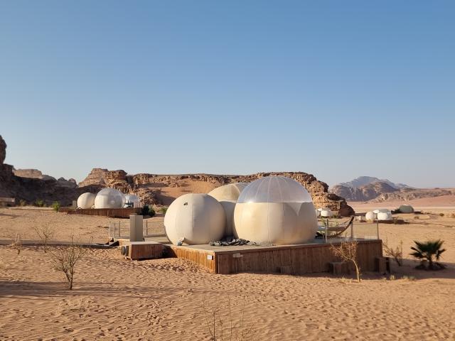 Le bubbles room del Luxotel nel Wadi Rum