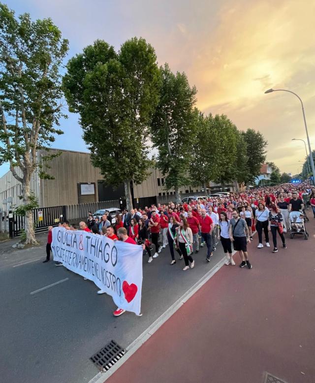 Giulia Tramontano marcia a Senago