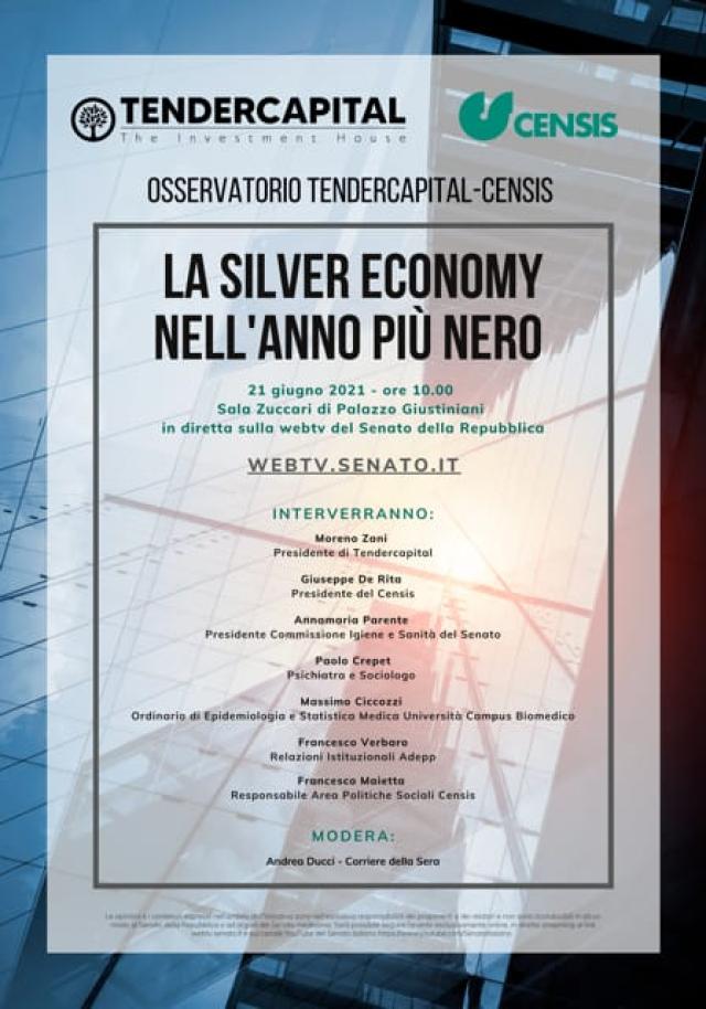 Presentazione del Secondo Osservatorio Silver Economy Tendercapital-Censis &ldquo;La Silver Economy nell&rsquo;anno pi&ugrave; nero&rdquo;