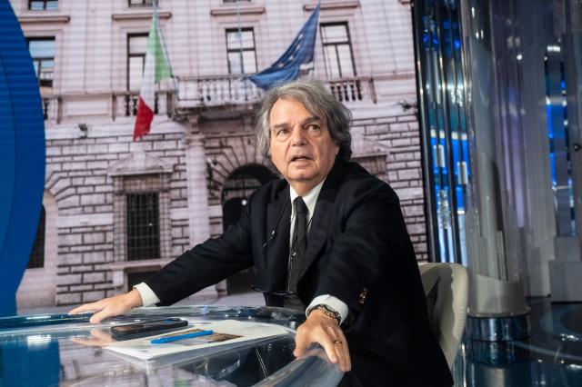 Renato Brunetta ospite alla trasmissione Porta a Porta, 2021