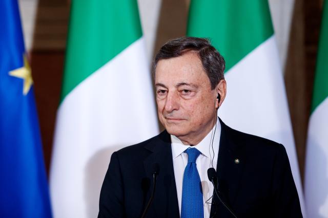 Mario Draghi durante la firma del Trattato del Quirinale, 2021