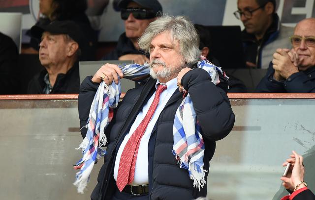 Massimo Ferrero allo Stadio Luigi Ferraris di Genova, 2019
