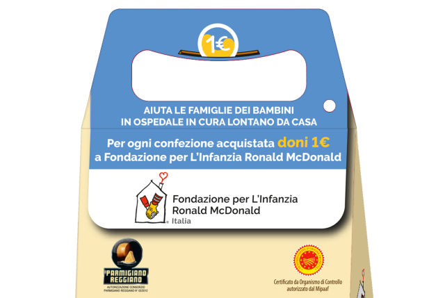 Parmareggio e Fondazione per L&rsquo;Infanzia Ronald McDonald: al via un'iniziativa benefica per aiutare i bambini in cura a rimanere vicini alla propria famiglia