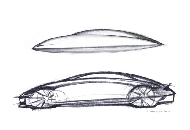 Hyundai svela uno sketch del design di IONIQ 6