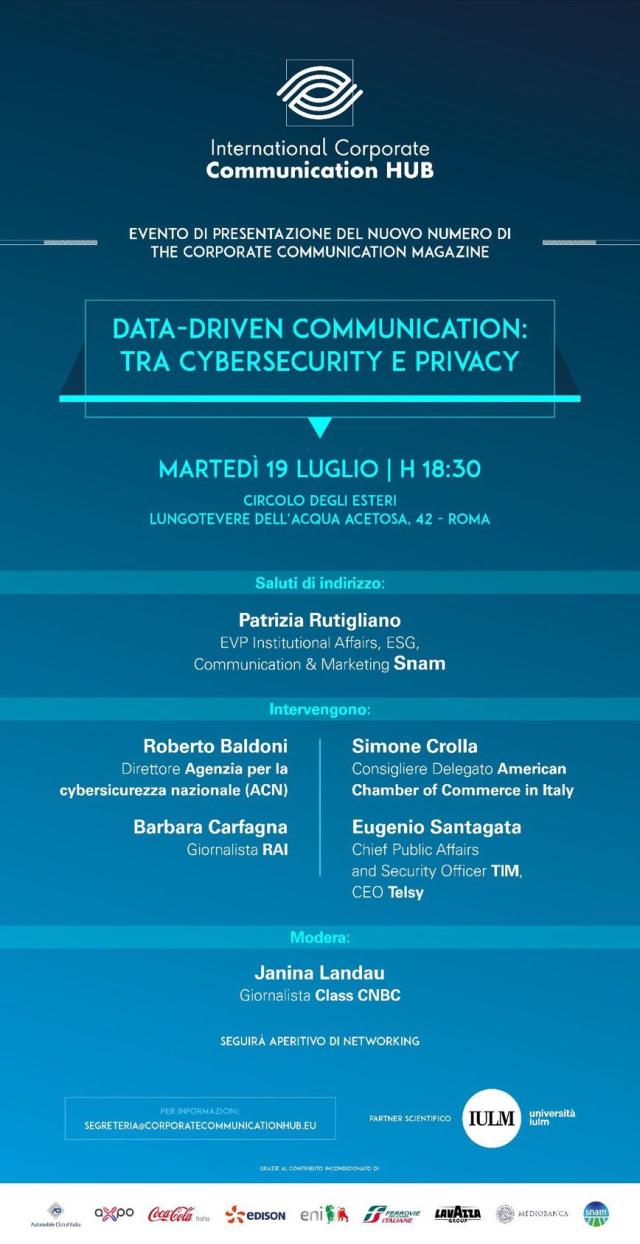 International Corporate Communication Hub presenta &ldquo;Data-driven communication: tra cybersecurity e privacy&rdquo; 