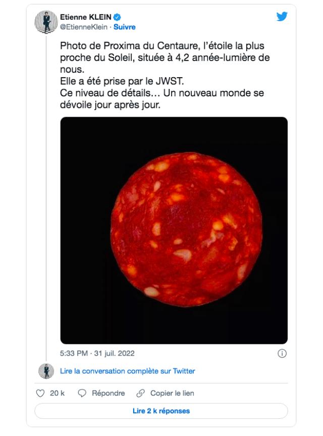 "Proxima Centauri fotografata dalla Nasa", ma &egrave; la foto di una salsiccia