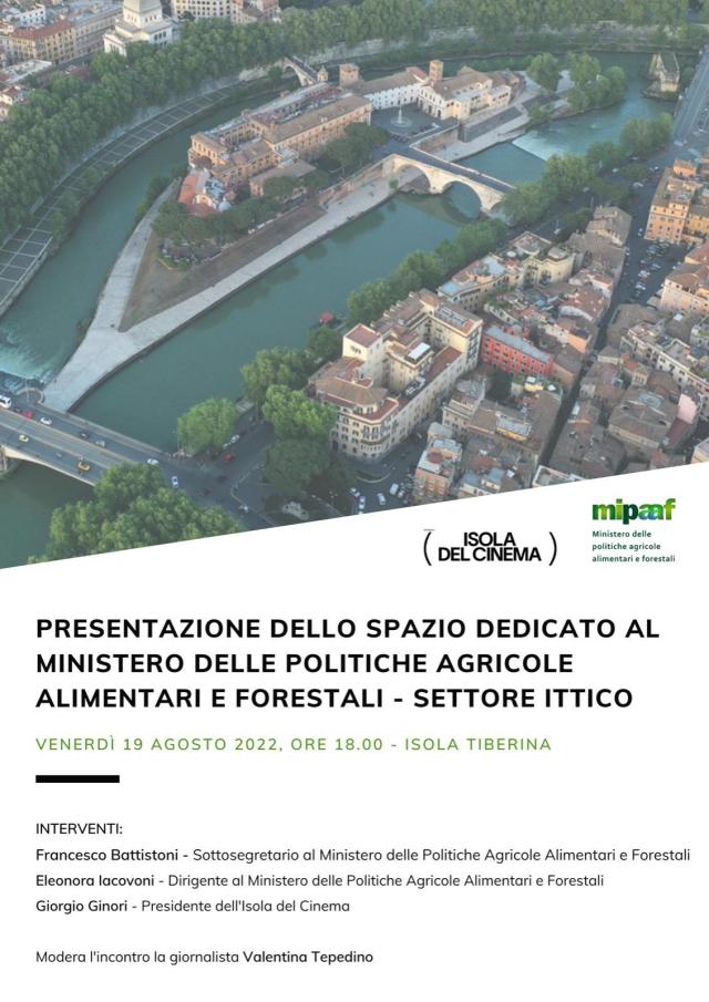 Venerd&igrave; 19 agosto, alle ore 18, presentazione dello spazio Mipaaf sul settore ittico