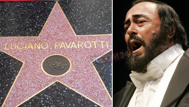 Luciano Pavarotti ottiene una stella sulla Walk of Fame