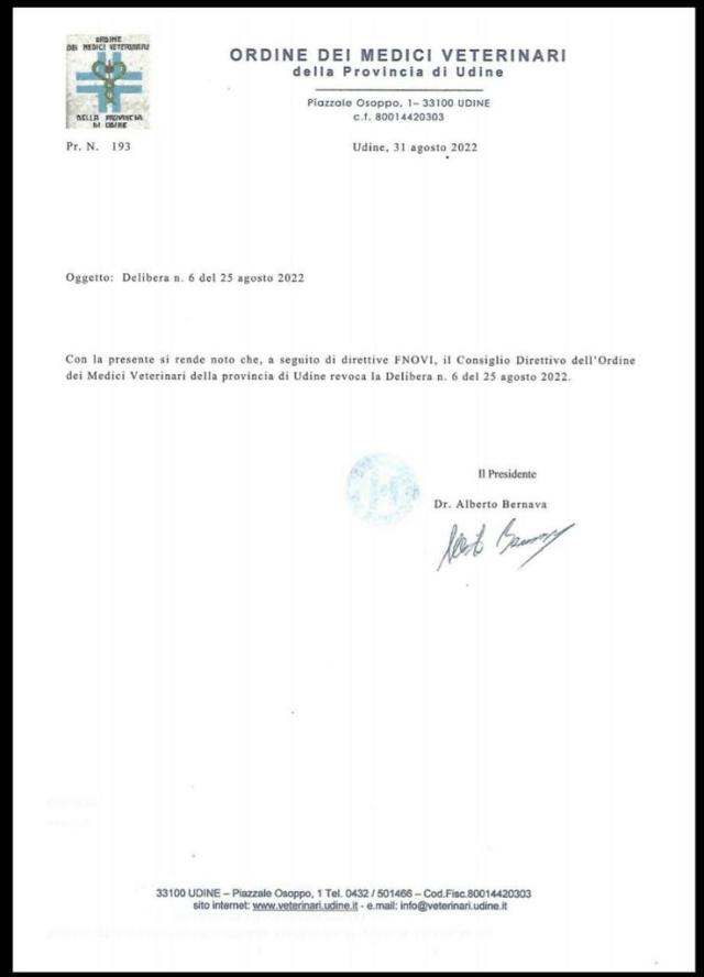 Obbligo vaccinale veterinari, l'Ordine nazionale revoca la delibera di Udine - ESCLUSIVA