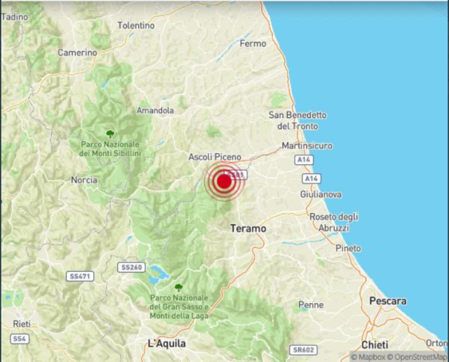 Terremoto Marche, epicentro vicino Ascoli Piceno: scosse di magnitudo tra 3.9 e 4.1. 