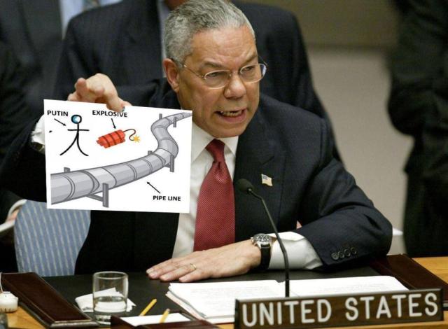 Sabotaggio Nord Stream, gli Usa che danno la colpa a Putin ricordano quando Colin Powell diceva che c'era l'antrace in Iraq