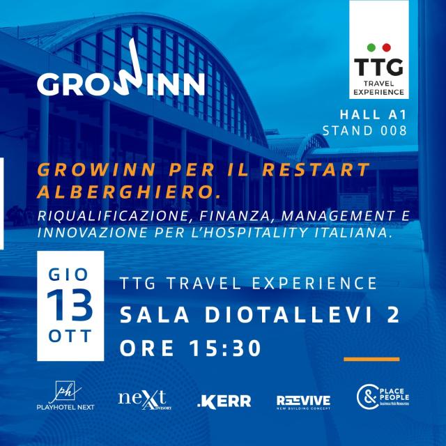 Settore turistico, presentazione della rete Growinn&ldquo;Growinn per il restart alberghiero. Riqualificazione, Finanza, Management e Innovazione per l&rsquo;hospitality italiana&rdquo;