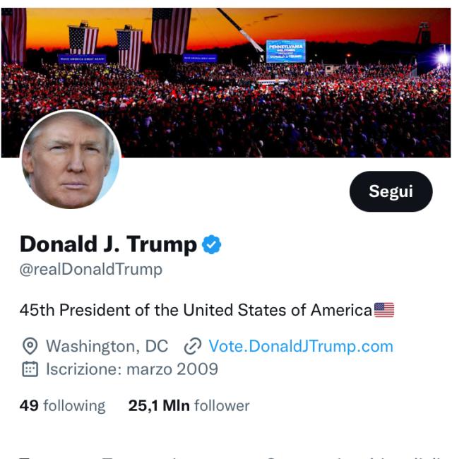 Twitter, Musk riammette Trump, ma l'ex presidente Usa (per ora) resta sul social Truth: "Non sono interessato"