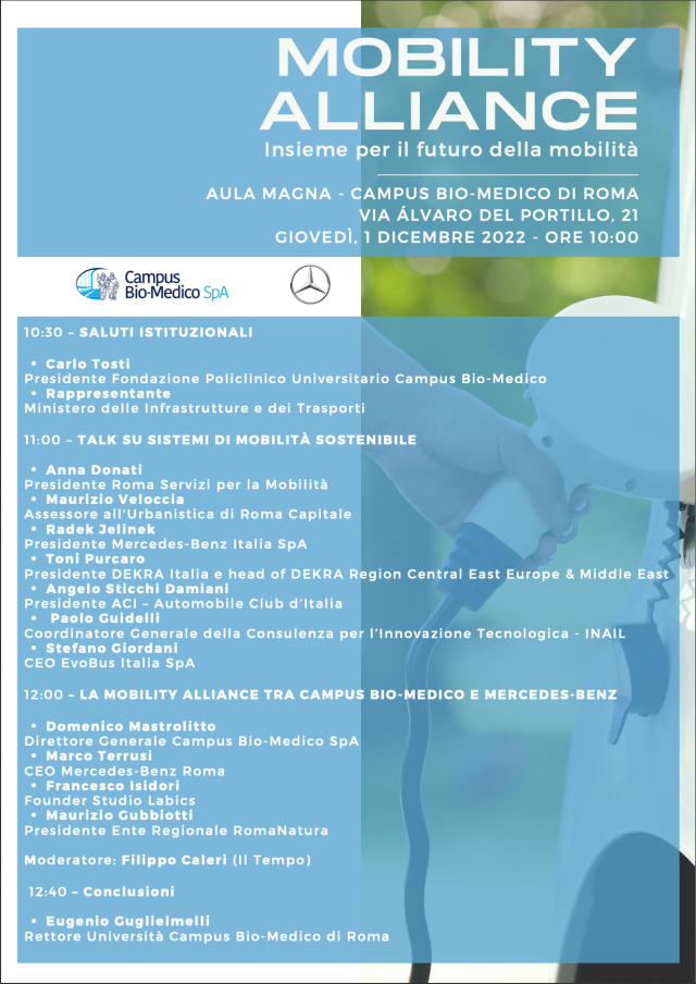 Al Campus Bio-Medico di Roma &ldquo;Mobility Alliance, Insieme per il futuro della mobilit&agrave;&rdquo;