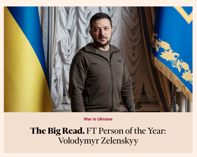 Per il &ldquo;Financial Times&rdquo; Zelensky &egrave; la persona dell&rsquo;anno: &ldquo;Churchill dell&rsquo;era social&rdquo;. Cio&egrave; uno statista di Twitter