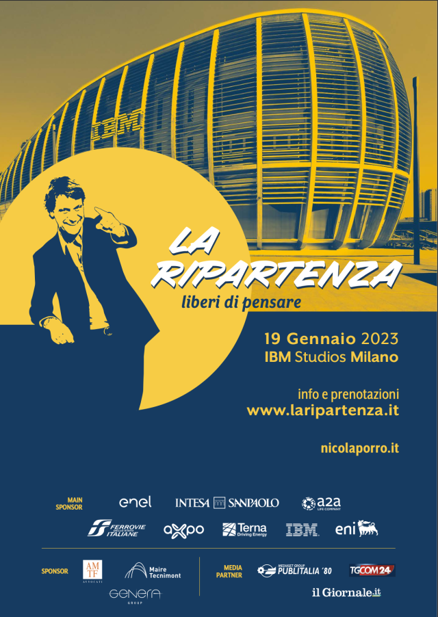 Arriva la quarta edizione dell&rsquo;evento ideato da Nicola Porro &ldquo;La Ripartenza, liberi di pensare&rdquo;