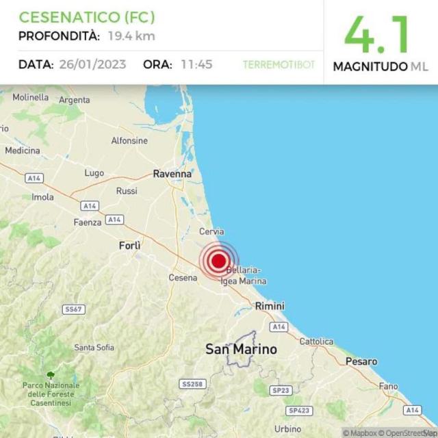 Terremoto oggi a Cesena e Rimini: tutto sullo sciame sismico in Emilia-Romagna. Di magnitudo 4.1 la scossa pi&ugrave; forte