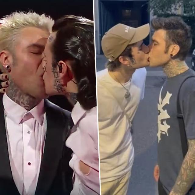 Rosa Chemical e Fedez, teatrino del bacio "a sorpresa" a Sanremo: spunta foto uguale di 8 anni fa 