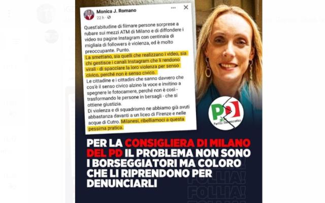 Ladri rom in metropolitana, per la dem Monica Romano il problema sono "quelli che li riprendono"