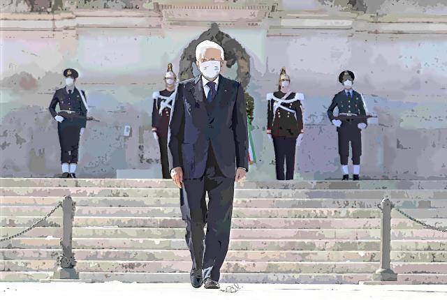 Mattarella al Vittoriano sotto lockdown