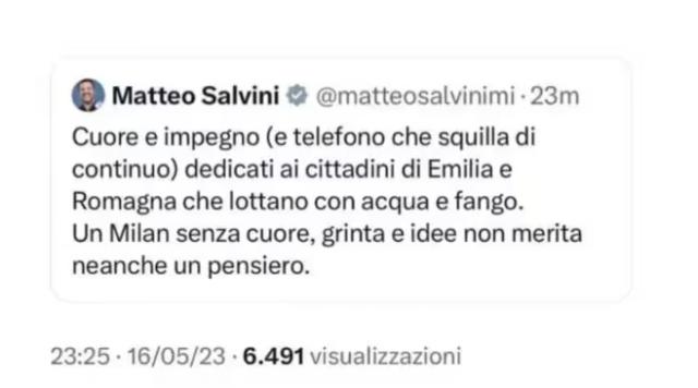 Tweet Matteo Salvini