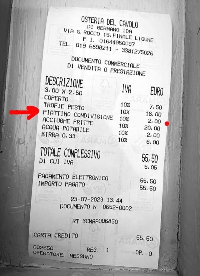 Liguria, trofie al pesto da 18&euro;, divise con la figlia costano 2&euro; in pi&ugrave;, bufera web, l&rsquo;osteria: &ldquo;poi chi lava?&rdquo;