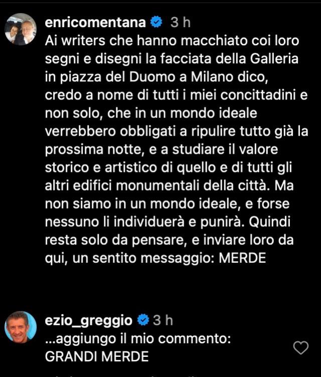Vandali Galleria Vittorio Emanuele a Milano, Enrico Mentana ed Ezio Greggio in coro: "Grandi mer*e&rdquo;