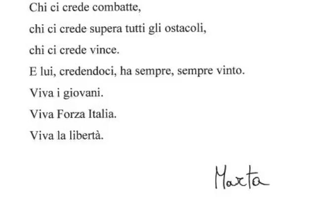 Marta Fascina assente alla festa di Forza Italia Giovani, la lettera: "Dolore ancora forte per morte di Berlusconi"