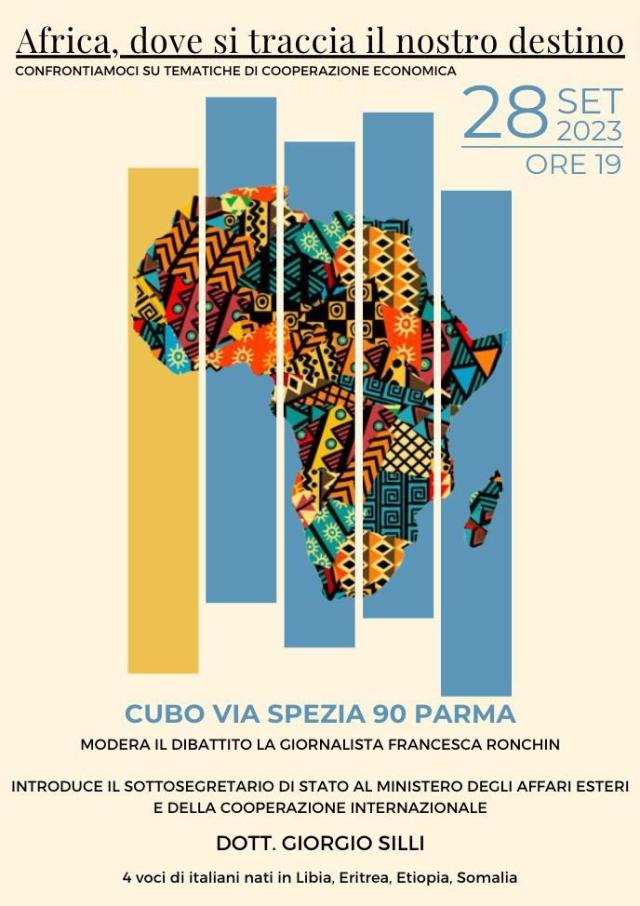"Africa, dove si traccia il nostro destino"; il 28/09 a Parma un dibattito di cooperazione economica tra passato e presente