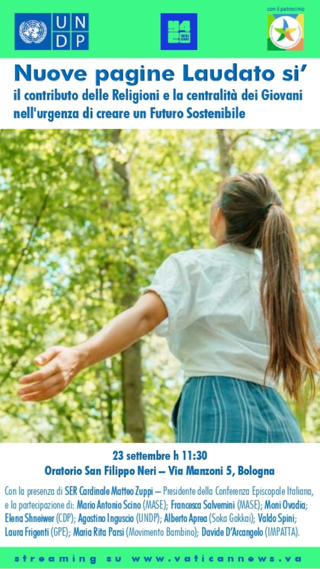 Nuove pagine Laudato si&rsquo;. Il Contributo delle Religioni e la Centralit&agrave; dei Giovani nell'urgenza di creare un Futuro Sostenibile