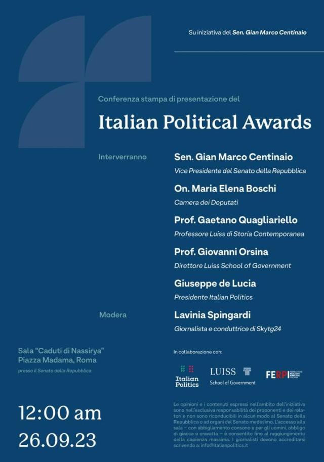 Conferenza stampa di presentazione della prima edizione di Italian Political Awards
