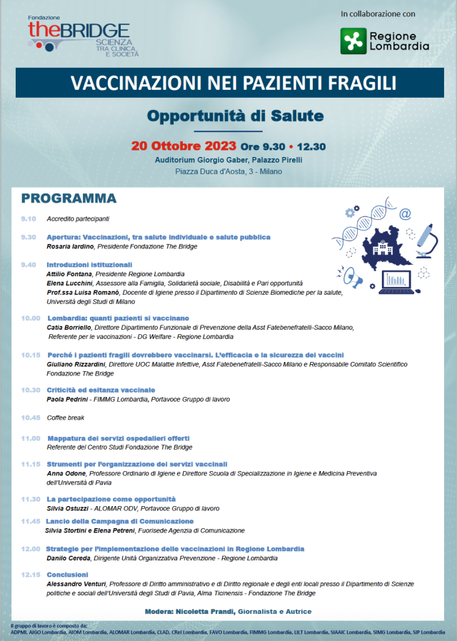 Vaccinazioni nei pazienti fragili. Un&rsquo;opportunit&agrave; di salute