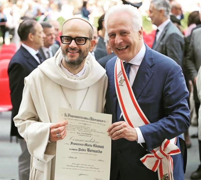 Padre Bernardo Gianni con Eugenio Giani