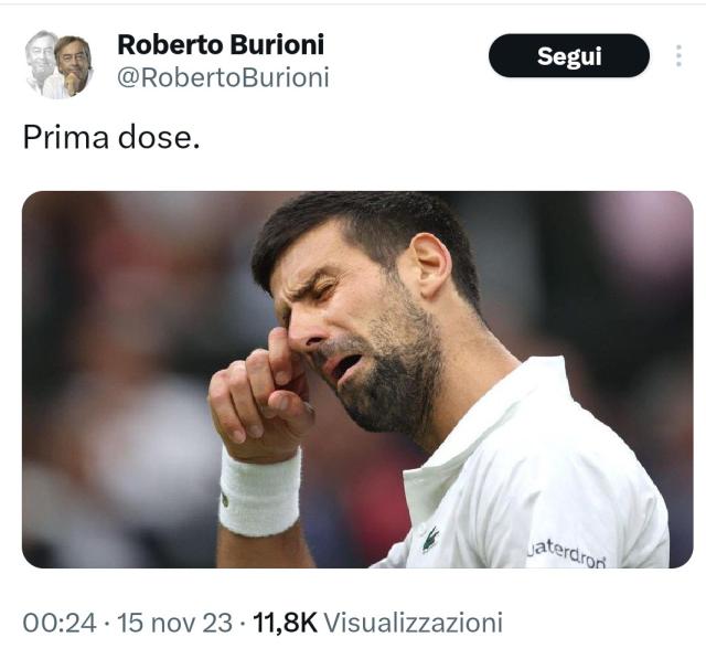 Burioni attacca Djokovic dopo la sconfitta con Sinner: "Prima dose", il web: "Novak sta meglio di tutti i morti dopo il vaccino Covid"