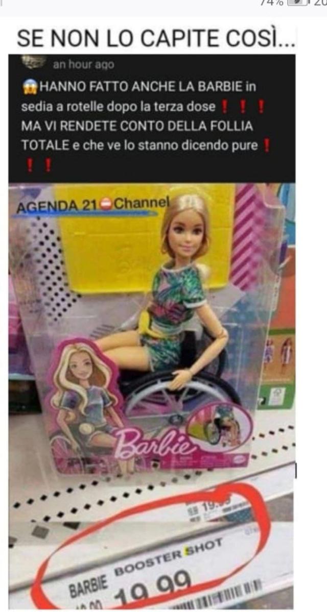 &ldquo;Mattel commercializza Barbie disabile dopo il vaccino Covid&rdquo;: ma &egrave; un fake che gira sul web, la bambola &egrave; del 2019