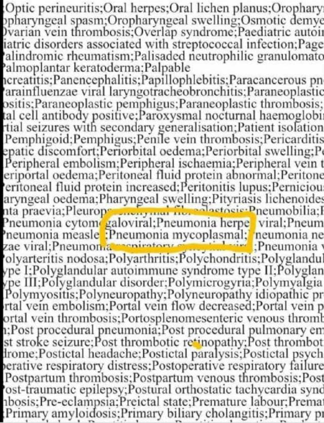Polmoniti bambini Cina come reazione avversa a vaccino Covid: microplasma pneumonia nel bugiardino Pfizer