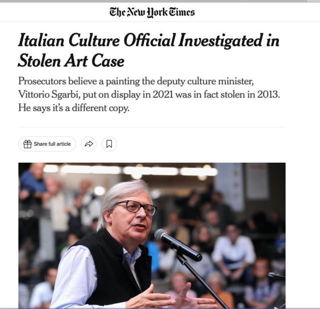 Sgarbi sul New York Times