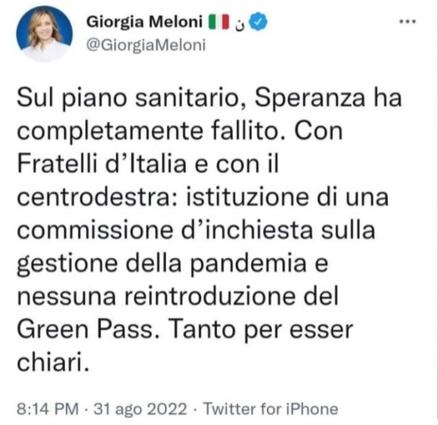 Meloni stop greenpass